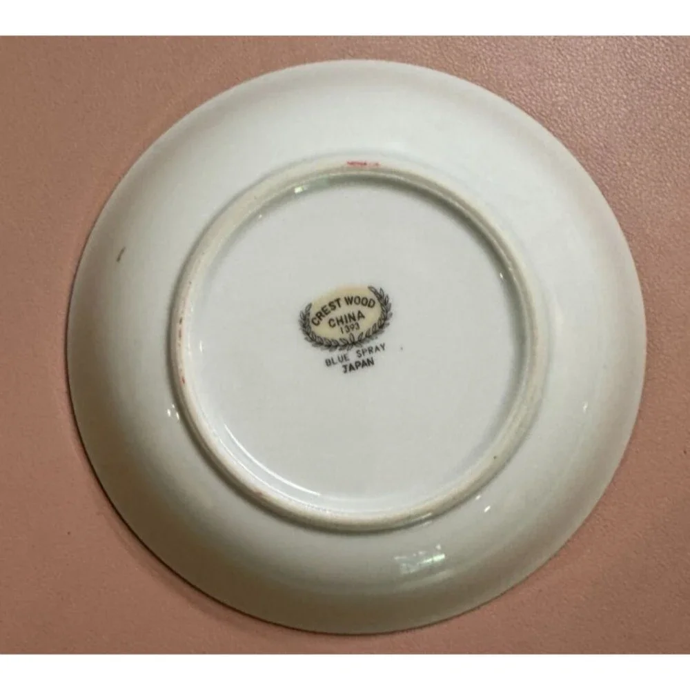 CREST WOOD FINE PORCELAIN CHINA DESSERT BOWLS 5.5